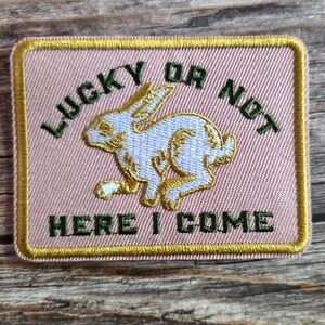Lucky Rabbit Retro 70s 80s Style Lucky Charm Bunny Iron on Patch